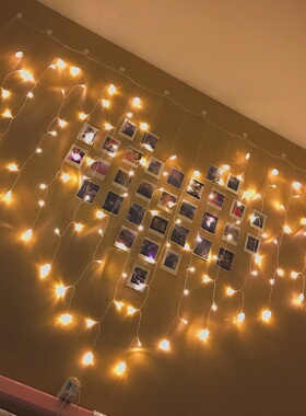 LED爱心形窗帘灯求婚表白装饰灯彩灯闪灯串灯七夕婚庆婚房布置灯