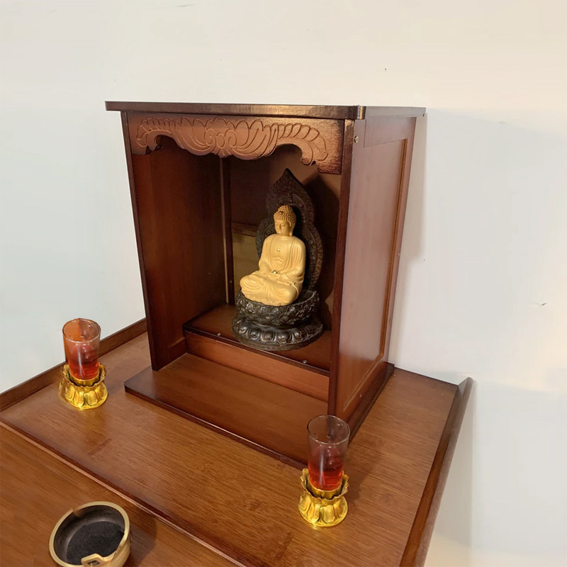 桌面小佛龛立柜财神爷家用香案佛台神台关公观音菩萨供奉桌神龛架
