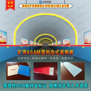 矿用ASA材质扣合式装饰板 煤矿井下巷道装修亮化高分子插扣式板材