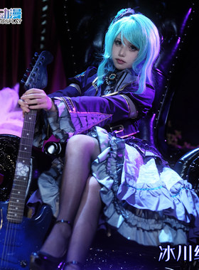 CG动漫服装 bangdream Roselia 冰川纱夜cos服女Lolita哥特风裙子
