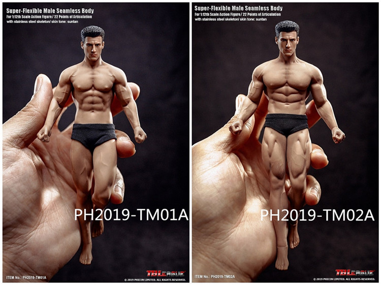 现货 TBLeague TM01A 02A 1/12带头雕肌肉男素体可动包胶兵人-封面