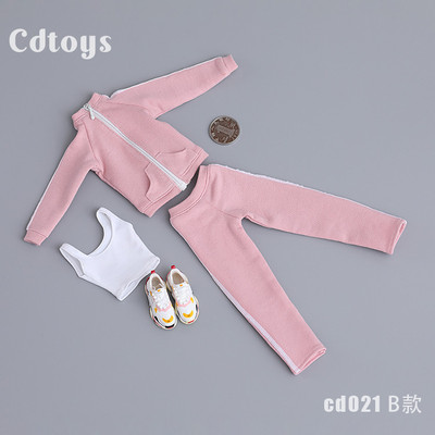 现货 cdtoys cd021 1/6兵人衣服 岚tbl包胶女素体 运动服套装