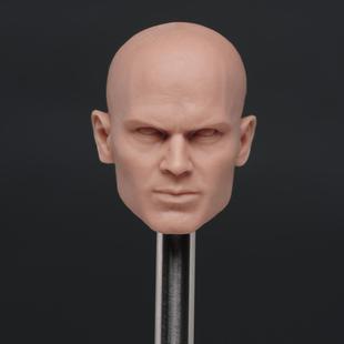 现货 1比6 杀手47  12寸 白模 男头雕模型 兵人配件