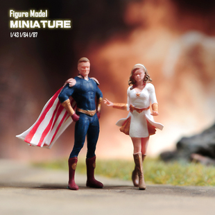 现货1/87/64/43 黑袍纠察队微缩场景微拍摄影模型搭配手办人偶