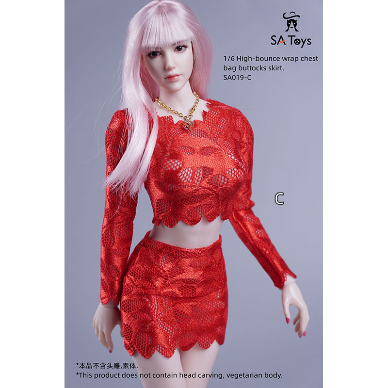 现货SA Toys SA019 1/6女兵人 12寸 服装 配件 高弹裹胸包臀短裙