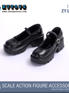 现货 ZYTOYS  ZY1044女款1/6 学院风 一字带学生鞋
