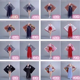 现货 cdtoys 1/6女兵人 cd058巫女服 和服衣服套装适合包胶素体