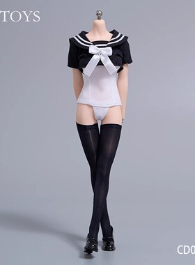 cdtoys 1/6 女兵人cd099少女可爱学院风 连体泳衣 服饰模型
