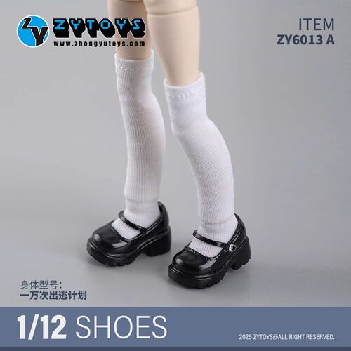 现货 ZYTOYS  ZY6013 1/12 bjd mjd 妖精体D男 娃鞋 玛丽珍鞋模型