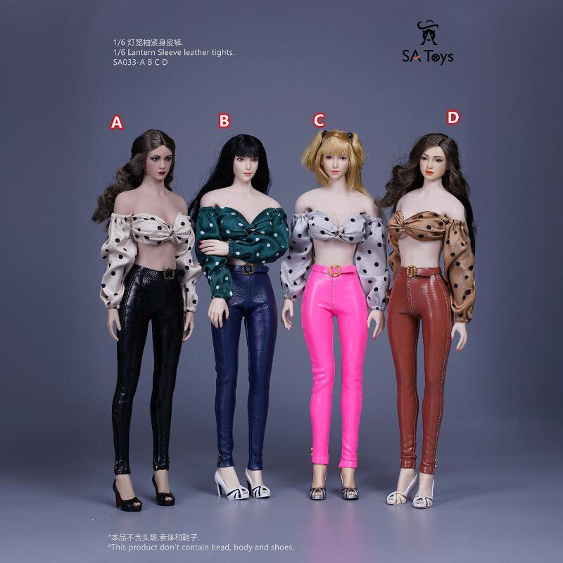 现货 SAToys SA033 1/6 灯笼袖紧身皮裤 服装 女兵人服装配件