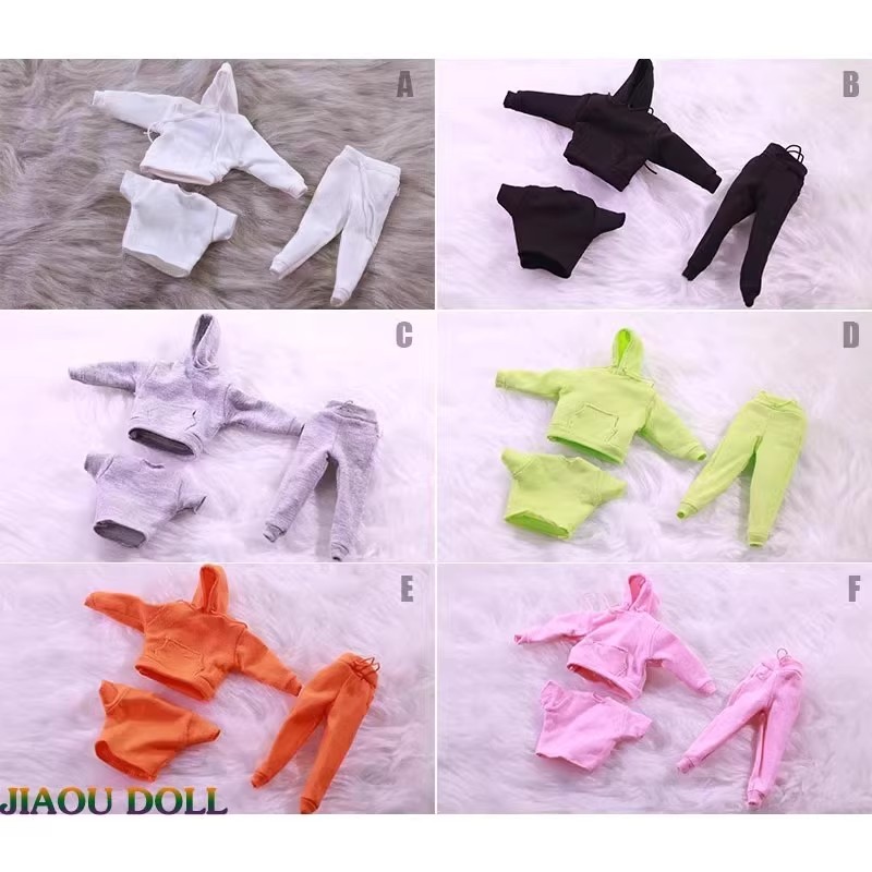 1/12圆领卫衣手办街头潮流卫衣卫裤T恤兵人模型配件6分JO21X-38