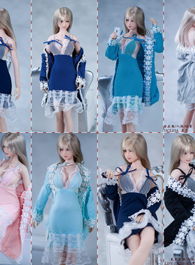 LIFS23CL03 1/6女兵人韩式名媛性感蕾丝吊带睡衣露背冰丝