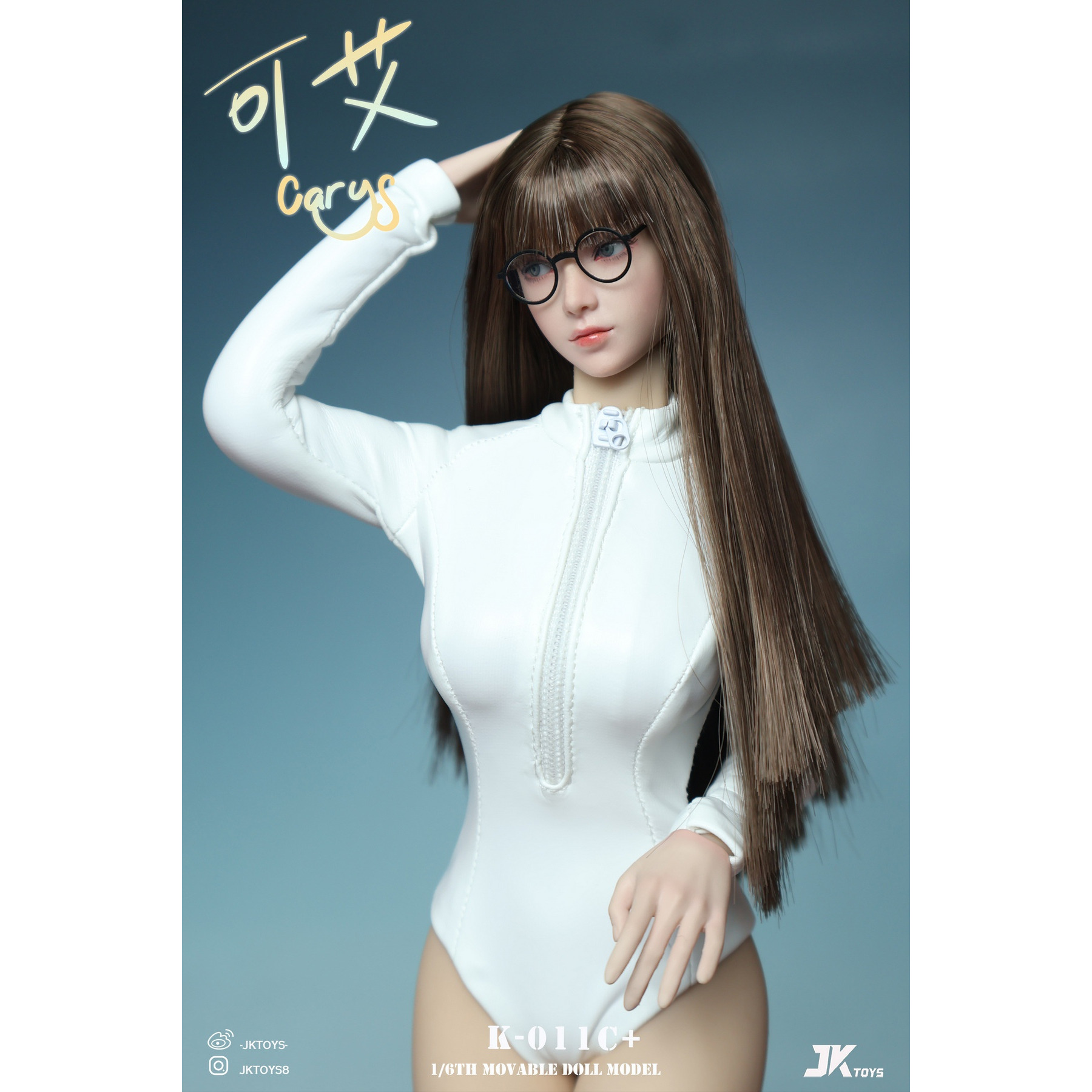 预售定金JKTOYS 1/6 K-011女兵人 亚洲美女可动眼头雕 可艾Carys