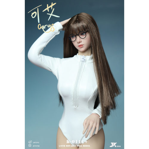 现货 JKTOYS 1/6 K-011女兵人 亚洲美女可动眼头雕 可艾Carys