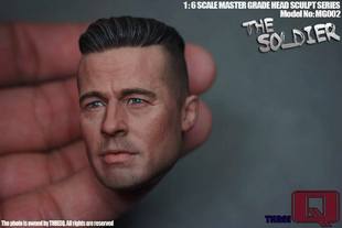 现货1/6兵人男头雕狂怒 老爹 布拉德 皮特人偶模型适合12寸男素体