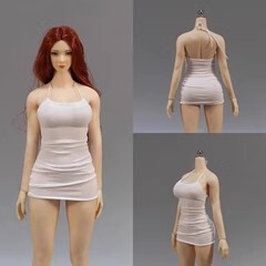 现货 DMTOYS 女兵人衣服 吊带包臀连衣裙 1/6 适合TBL包胶女素体