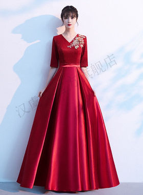 汉虞葵大合唱服演出服女长裙成人2021新款合唱团舞台服装学生晚会