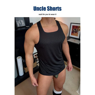 Uncle Shorts运动肌肉工字背心男士训练跑步健身衣方领无痕速干衣