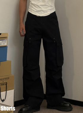 Uncle Shorts伞兵裤男士美式休闲裤小众设计感直筒工装裤长裤棉感