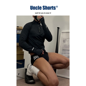 Uncle Shorts性感泳裤男内系带运动速干条纹三角游泳温泉沙滩裤衩