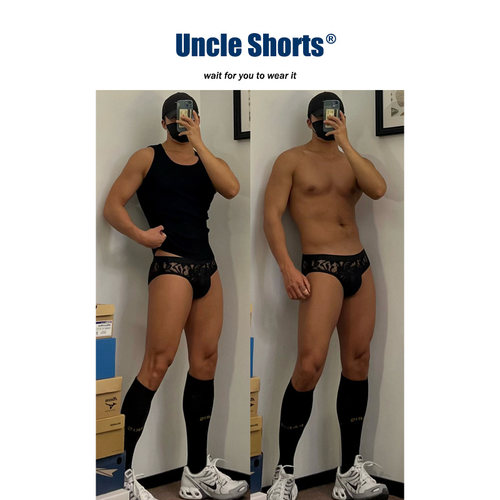 运动性感黑色蕾丝三角裤男内窄边