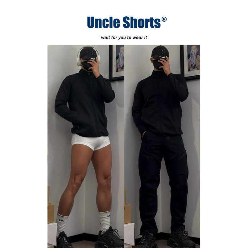 体育生黑色立领夹克外套修身百搭