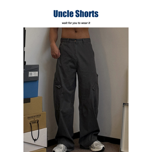 Uncle Shorts纯棉工装裤男士美式复古日常citywalk直筒裤休闲裤子