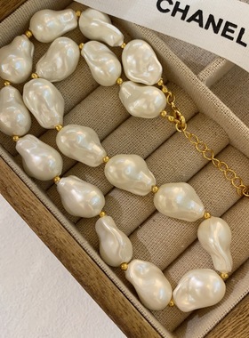 巴洛克平替异形珍珠项链女个性高级感夸张锁骨链颈链设计感配饰潮