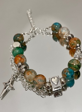 云梦泽|原创设计小众高级感辣妹时尚百搭潮十字架串珠手链饰品