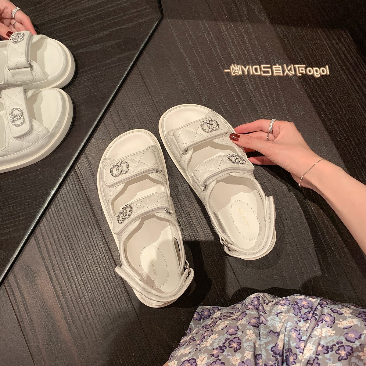 运动夏季新款百搭风魔术贴凉鞋