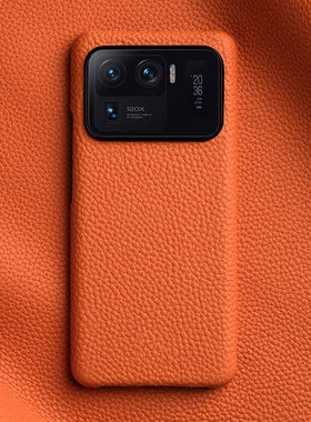 适用小米11Ultra手机壳荔枝真牛皮纹小米10s大孔素皮12Ultra高出镜头半包超薄12X/小米11裸机防摔保护壳套