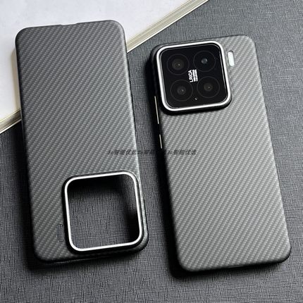 适用小米15sPro手机壳凯夫拉细纹全包金属镜头xiaom15碳纤维同款600D锻造纹肤感磨砂米15P芳纶裸机防摔保护壳