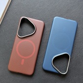 适用华为pura80Pro 手机壳凯夫拉火星系列pura70Ultra磁吸金属镜头全包p80碳纤维600D芳纶超薄裸机防摔保护壳