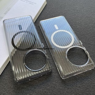 一加ace2Pro手机壳高清磁吸瓦楞纹适用1+ace2Pro全包大孔超薄透明2Pro金属按键一加ace行李箱裸机壳