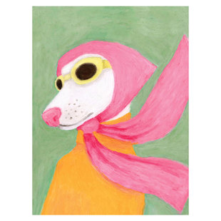 北欧抽象多巴胺色系小狗挂画喷绘艺术微喷装饰画打印画芯贴画海报