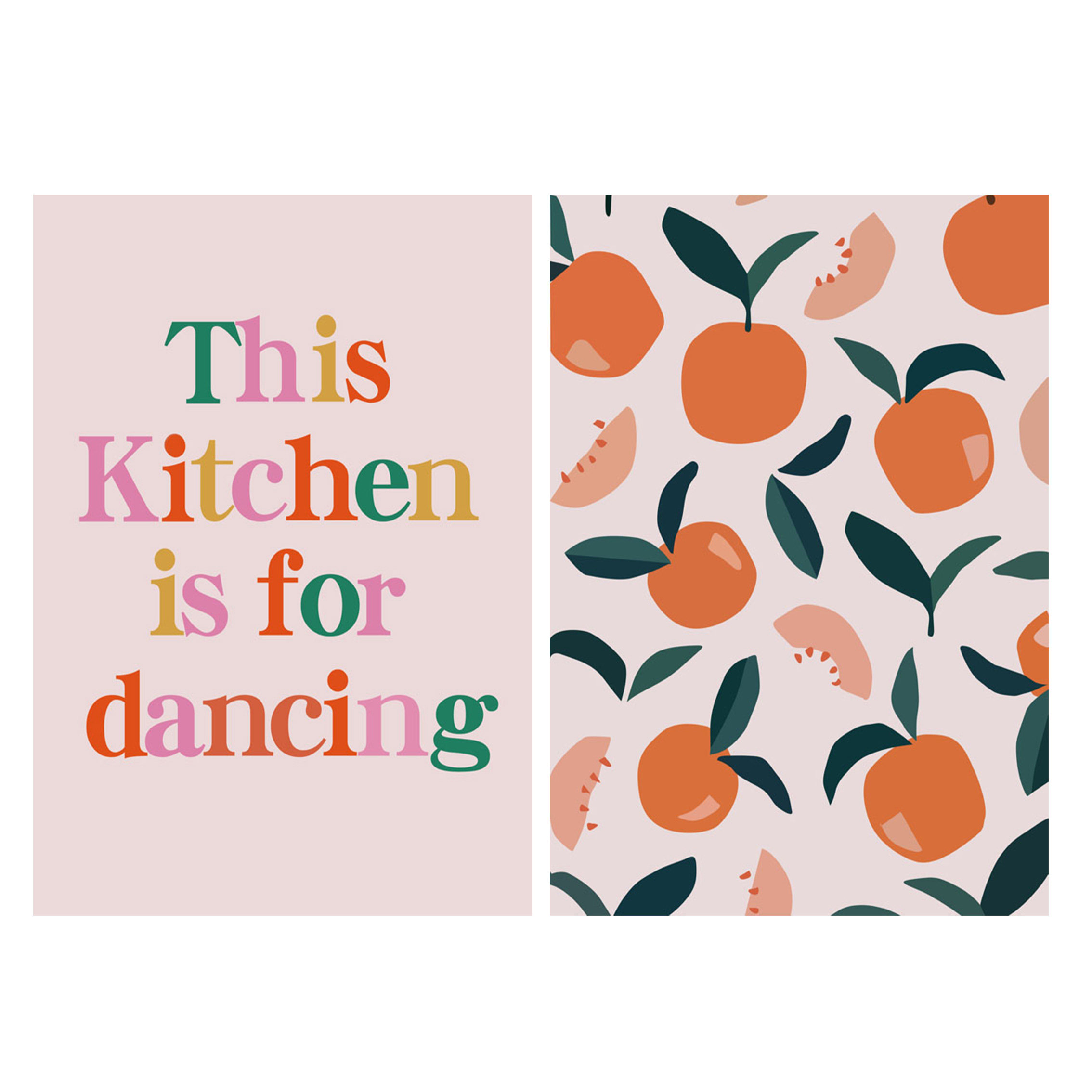 北欧简约小清新抽象水果橘子英文水彩卡通装饰画打印画芯贴画海拔