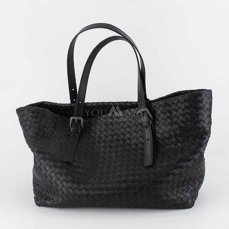 日韩风格2024秋季编织托特女包羊皮手工包女士手提单肩包购物女包