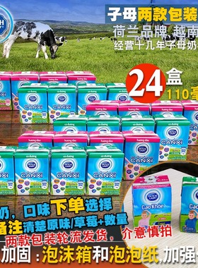 哒露奇dutchlady子母奶甜牛奶110mlx24盒 越南瓶原装进口学生儿童