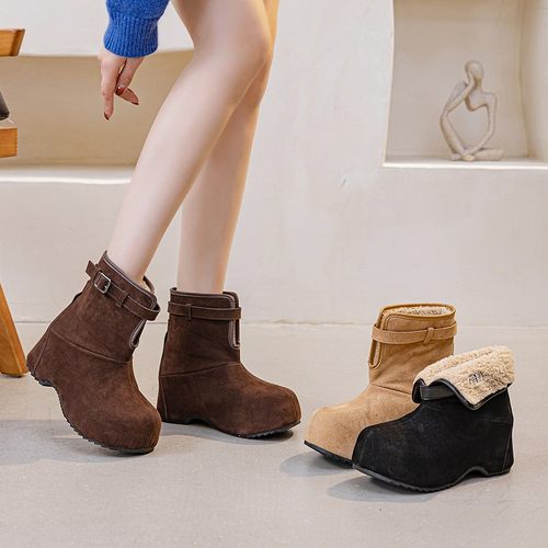 7cm时尚雪地靴两穿厚底毛毛棉鞋