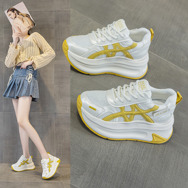 超火时尚透网老爹鞋8cm增高休闲