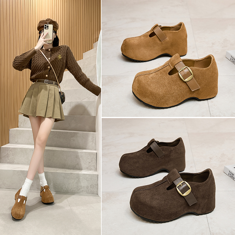 勃肯8cm乐福鞋皮带扣魔术贴松糕