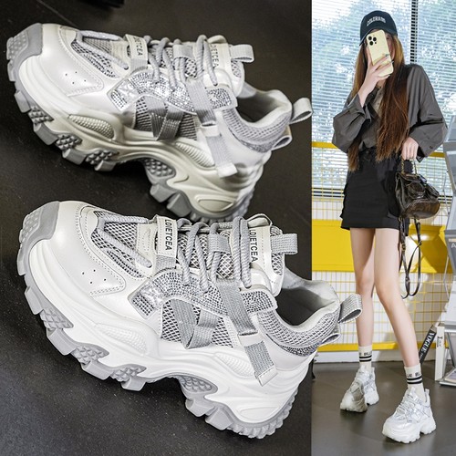 炸街水钻厚底老爹鞋增高运动休闲