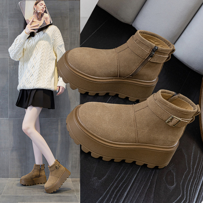 厚底勃肯鞋增高雪地短靴松糕棉鞋