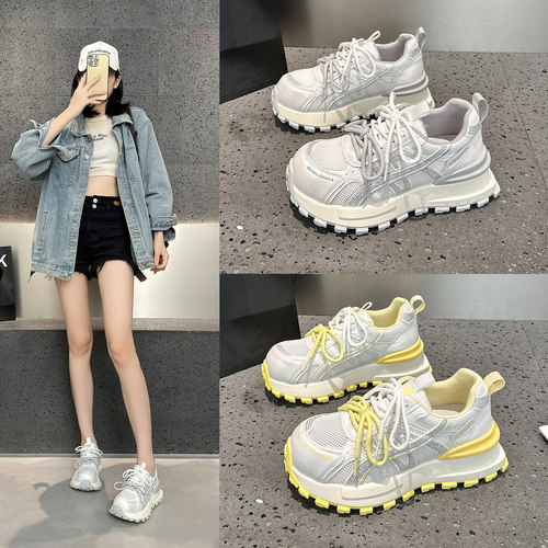 厚底网面休闲鞋女德训阿甘运动鞋