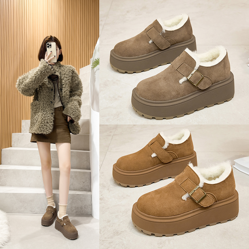 7cm厚底勃肯棉鞋豆豆羊毛雪地靴