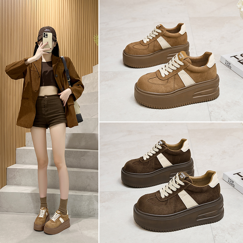 松糕厚底乐福鞋百搭豆豆勃肯鞋