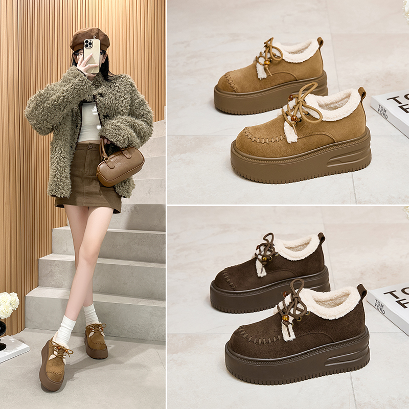 勃肯鞋雪地靴增高6cm毛毛棉鞋