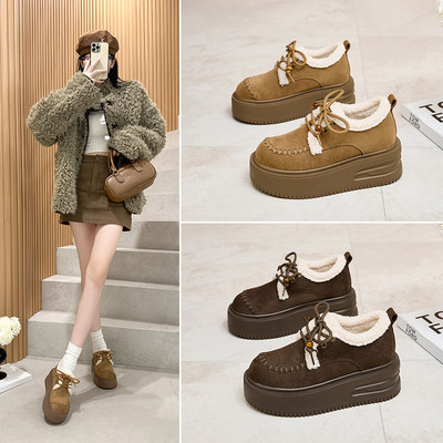 勃肯鞋雪地靴增高6cm毛毛棉鞋