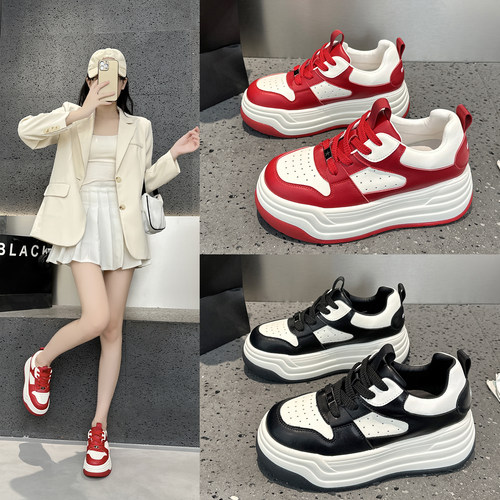 真皮厚底德训女鞋2025秋季新款