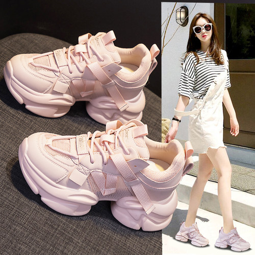 内增高老爹鞋透气厚底休闲小白鞋